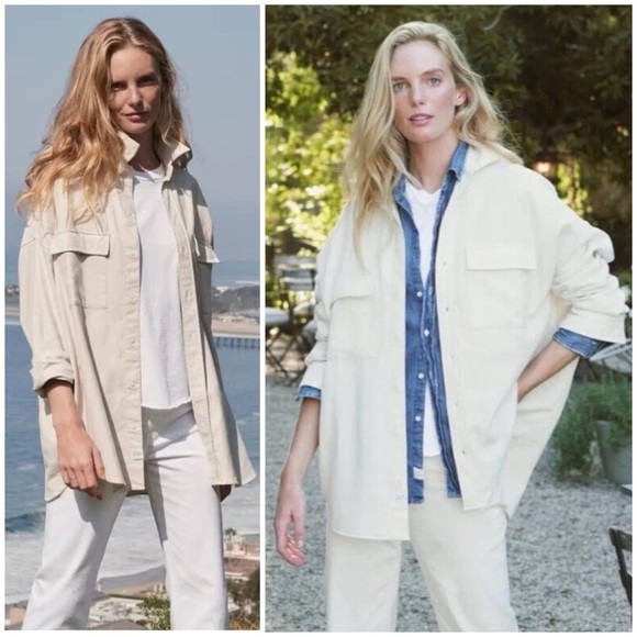 Frank and Eileen McLoghlin Utility Natural Denim Oversized Shirt SZ M/L - Picture 10 of 10